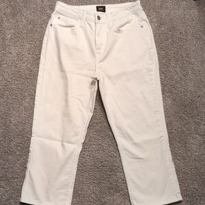 Lee Women's White Cropped Jeans